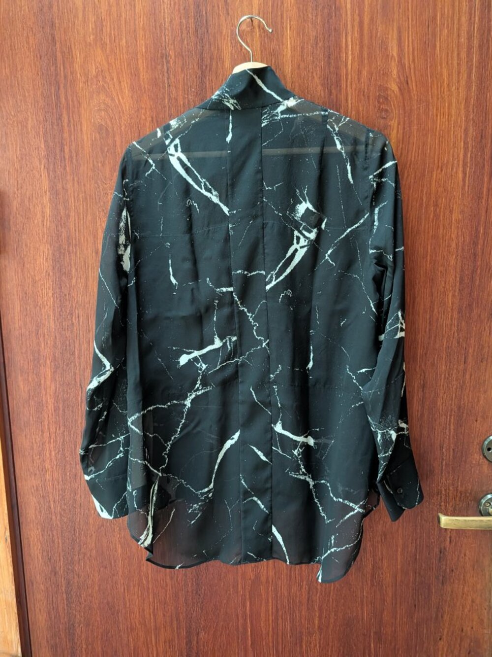 Akris NWT $1490 Abstract Paper Print 100% Silk Blouse Size 12 - Picture 3 of 7